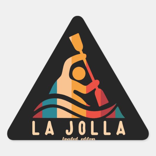 Retro La Jolla Kayaking Sticker (Voorkant)