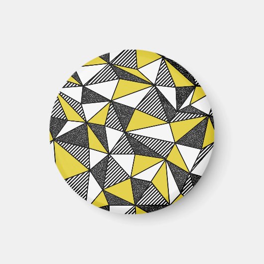 Retro laag poly geometrisch patroon magneet (Voorkant)