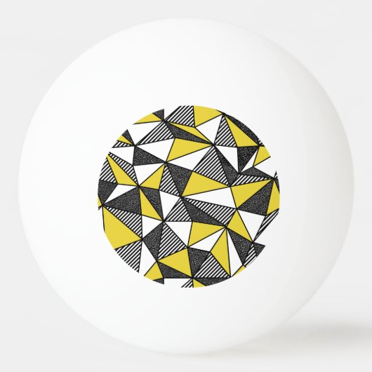 Retro laag poly geometrisch patroon pingpongbal (Voorkant)