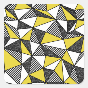 Retro laag poly geometrisch patroon vierkante sticker