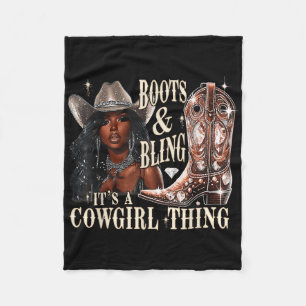 Retro Laarzen & Bling Het Is Een Cowgirl Ding Vrou Fleece Deken