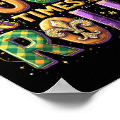 Retro laat de goede tijden Mardi Gras feestliefde  Poster (Hoek)