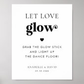 Retro Laat Liefde Glow Stick Dance Floor Trouwbord Poster (Voorkant)