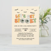 Retro Laat Spooky Kostuum Halloween Party Krijgen Kaart (Staand voorkant)