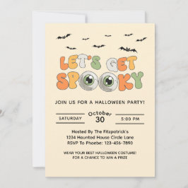 Retro Laat Spooky Kostuum Halloween Party Krijgen Kaart