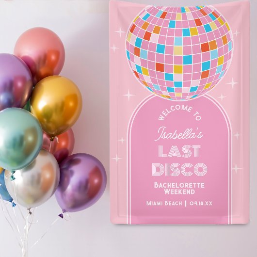 Retro Laatste Disco Bachelorette Weekend Welkom Spandoek