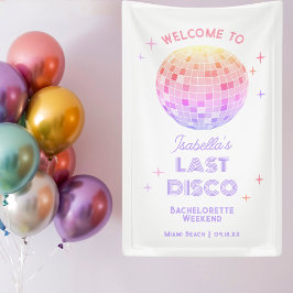 Retro Laatste Disco Bachelorette Weekend Welkom Spandoek