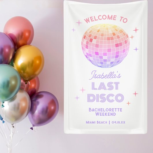 Retro Laatste Disco Bachelorette Weekend Welkom Spandoek