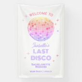 Retro Laatste Disco Bachelorette Weekend Welkom Spandoek (Verticaal)