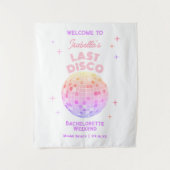 Retro Laatste Disco Bachelorette Weekend Welkom Wandkleed (Voorkant)