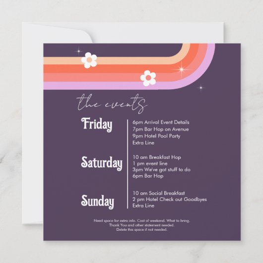 Retro Laatste Disco Meidenavond  Save The Date (Achterkant)