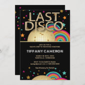 Retro laatste disco vrijgezellenfeest weekend kaart (Voorkant / Achterkant)