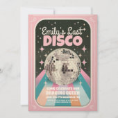 Retro laatste disco vrijgezellenweekend uitnodigin kaart (Voorkant)