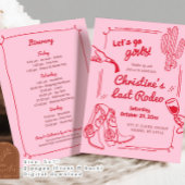 Retro Laatste Rodeo Cowgirl vrijgezellenfeest Kaart