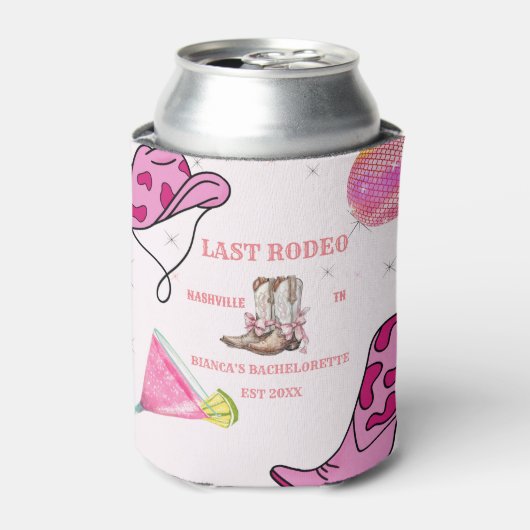 Retro Laatste Rodeo Cowgirl Western Bachelorette Blikjeskoeler (Blikje Voorkant)