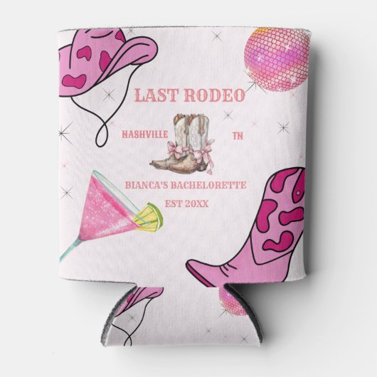 Retro Laatste Rodeo Cowgirl Western Bachelorette Blikjeskoeler (Voorkant)