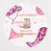 Retro Laatste Rodeo Cowgirl Western Bachelorette Labels (Design 1)