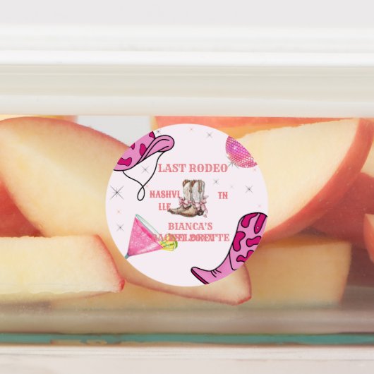Retro Laatste Rodeo Cowgirl Western Bachelorette Labels (Aangebracht)