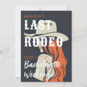 Retro Laatste Rodeo Ink Zwart Route Bachelorette Kaart (Voorkant)