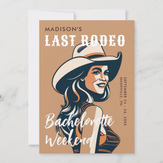 Retro Laatste Rodeo Poster Art Glam Chic Bachelore Kaart (Voorkant)