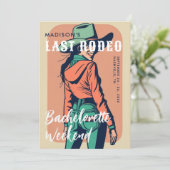 Retro Laatste Rodeo Poster Route Bachelorette Kaart (Staand voorkant)