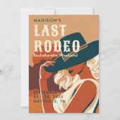 Retro Laatste Rodeo Terracotta Route Bachelorette Kaart (Voorkant)