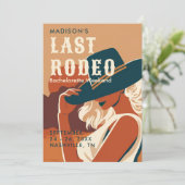 Retro Laatste Rodeo Terracotta Route Bachelorette Kaart (Staand voorkant)