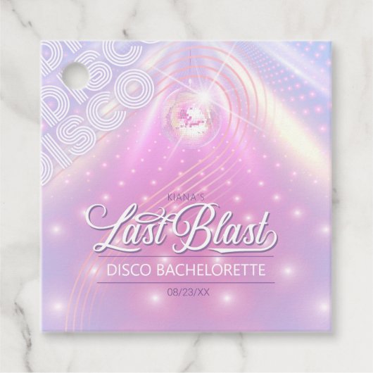 Retro Laatste Uitbarsting Disco Bachelorette v2 ID Bedankjes Labels (Voorkant)