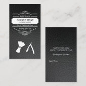 Retro Label Barber Blade en bard Leather (Voorkant / Achterkant)