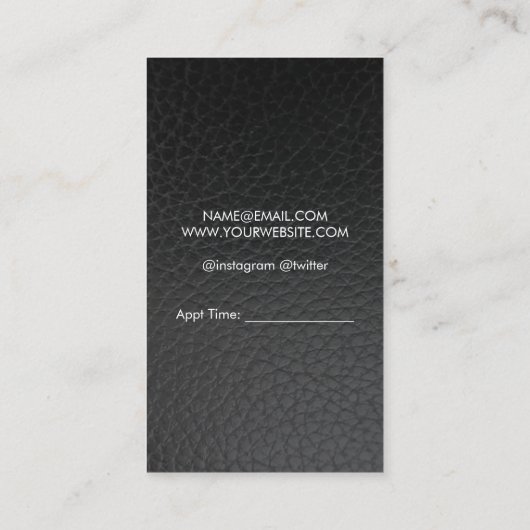 Retro Label Barber Blade en bard Leather (Achterkant)