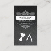 Retro Label Barber Blade en bard Leather (Voorkant)