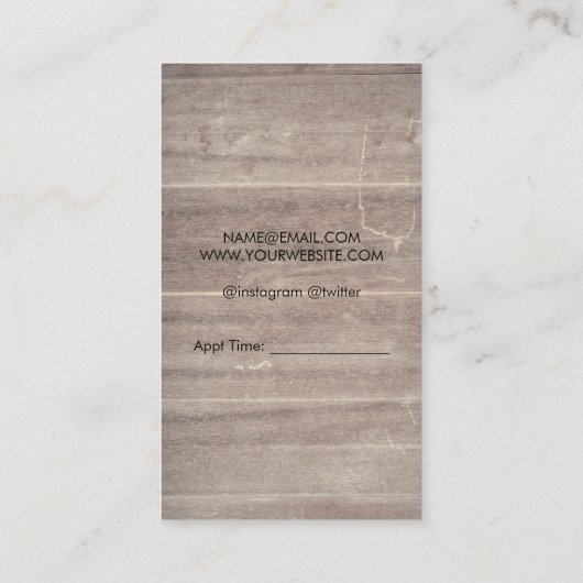 Retro Label Barber Blade en Beard Wood Panel (Achterkant)