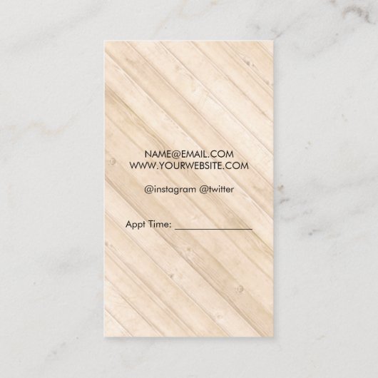 Retro Label Barber Blade en Beard Wood Panel (Achterkant)