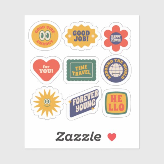 Retro label sticker set (Vel)