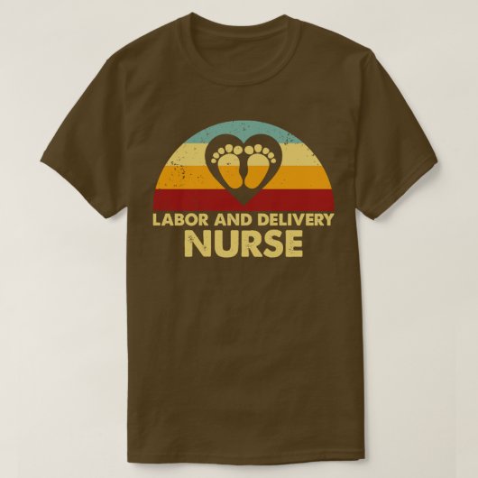 Retro Labor and Delivery Nurse T-shirt (Design voorkant)