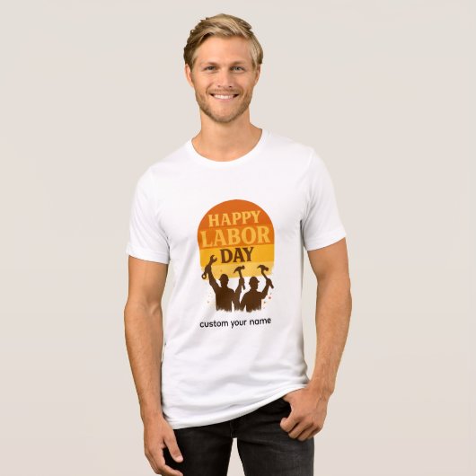 Retro Labor Day-sfeer Tri-Blend Shirt (Voorkant volledig)
