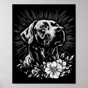Retro Labrador Retriever Hondenliefhebber Tattoo S Poster