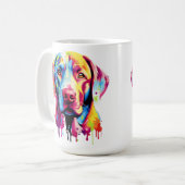 Retro Labrador Retriever Pop Art Kleurrijke Hond Koffiemok (Voorkant links)