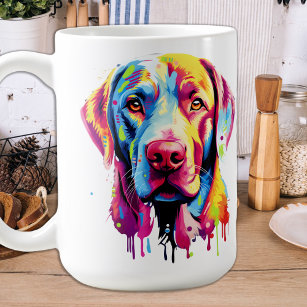 Retro Labrador Retriever Pop Art Kleurrijke Hond Koffiemok