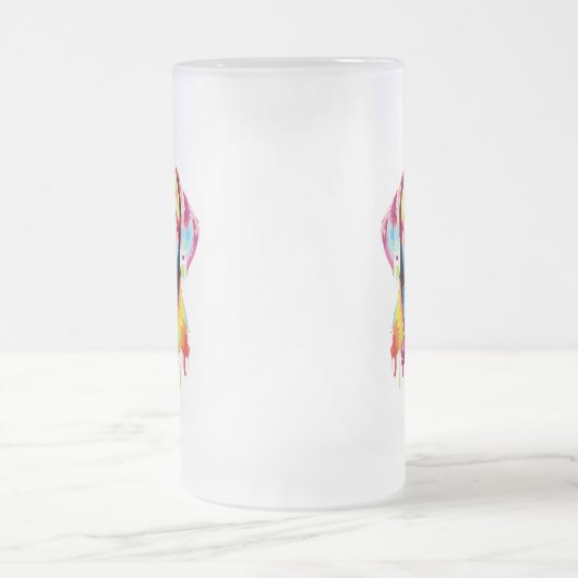 Retro Labrador Retriever Pop Art Kleurrijke Hond Matglas Bierpul (Center)