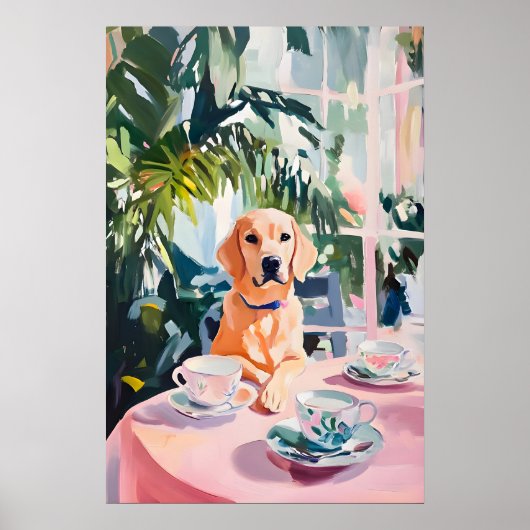 Retro Labrador Retriever Poster, Labrador Poster (Voorkant)