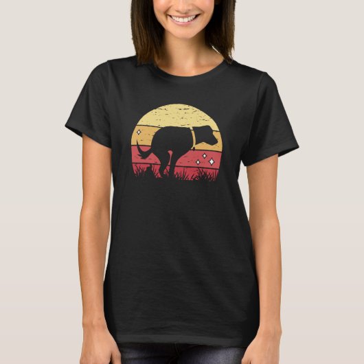 Retro Labrador Sunset Dog Pooping Canine Owner T-shirt (Voorkant)