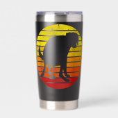 Retro Labrador Sunset Dog Pooping Funny Pe Geïsoleerde Drinkbeker (Voorkant)