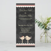 Retro Lacey Tortelduifjes Weddenschap Kaart (Staand voorkant)