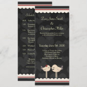 Retro Lacey Tortelduifjes Weddenschap Kaart (Voorkant / Achterkant)