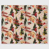 Retro lachen santas inpakpapier (Vlak)