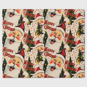 Retro  lachen santas inpakpapier