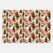 Retro  lachen santas inpakpapier vel (Voorkant 3)