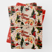 Retro  lachen santas inpakpapier vel (In situ)
