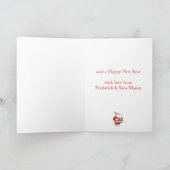 Retro Lachende Kerstkaart Feestdagen Kaart (Binnen)